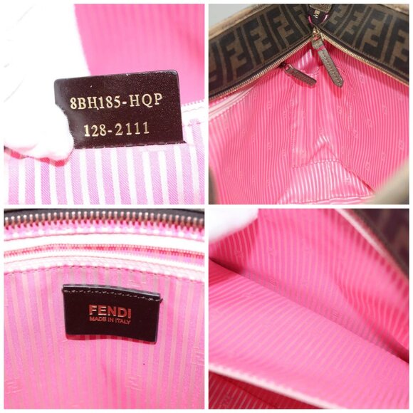 FENDI Zucca Canvas Tote Bag Brown Black Auth 136151 - Picture 15 of 16